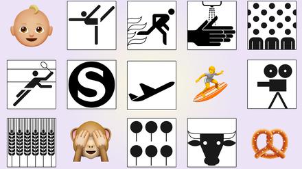 Sprache ohne Worte: Otl Aichers Piktogramme - und Emojis von heute.