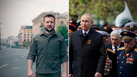 Wolodymyr Selenskyj und Wladimir Putin am 9. Mai 2022.