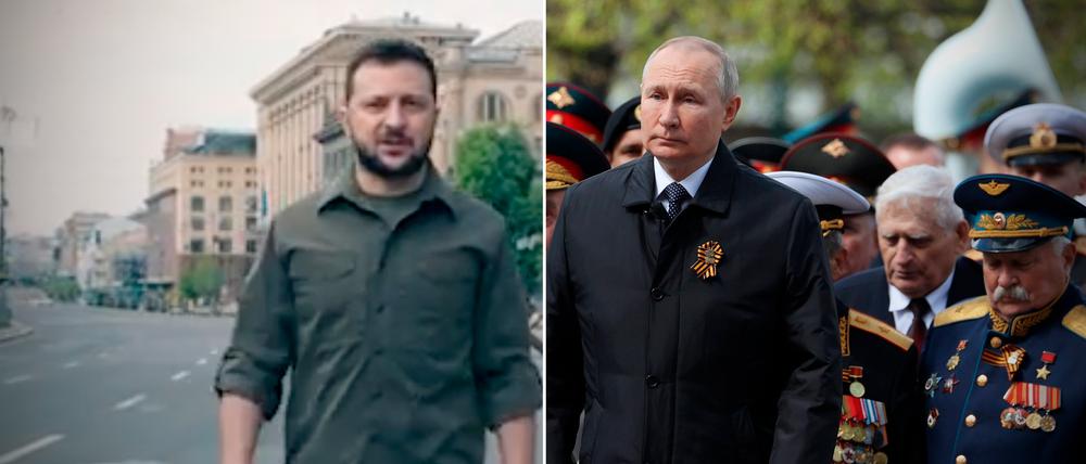 Wolodymyr Selenskyj und Wladimir Putin am 9. Mai 2022.