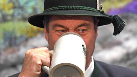 Markus Söder (CSU) beim Patronatstag der Bayerischen Gebirgsschützen.