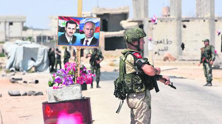 Ein russischer Kontrollposten in Syrien. 