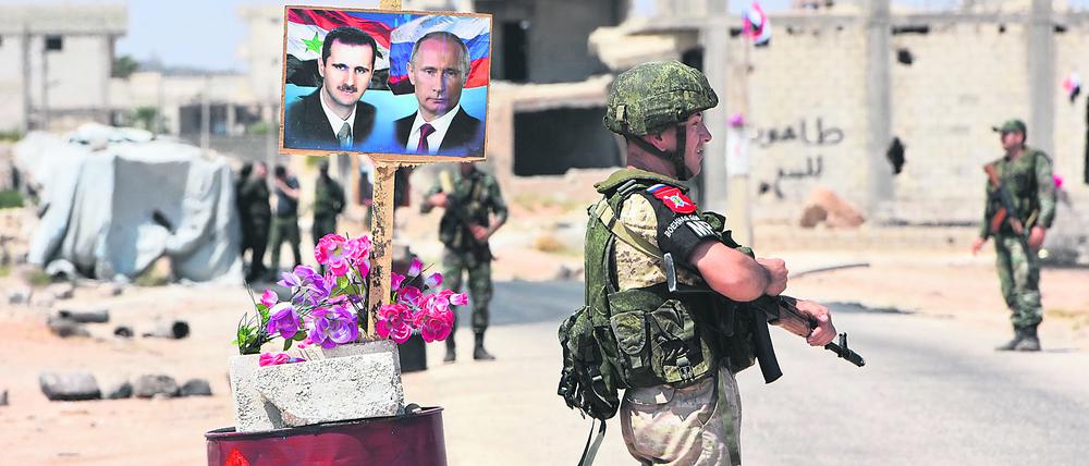 Ein russischer Kontrollposten in Syrien. 
