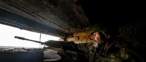 ZAPORIZHZHIA, UKRAINE - MAY 20: Soldiers continue to patrol the area following Russian attacks in Zaporizhzhia Oblast, Ukraine on May 20, 2022. (Photo by Stringer/Anadolu Agency via Getty Images)