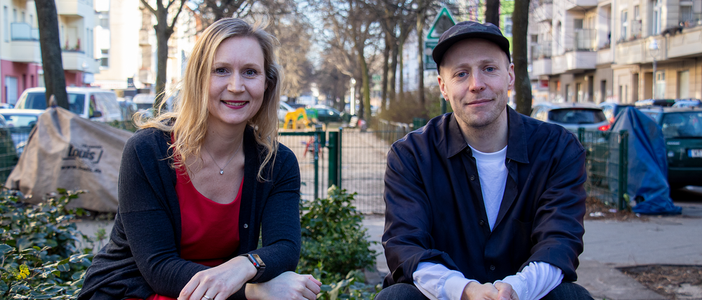 Die Kreisvorsitzenden der SPD Berlin-Mitte Julia Plehnert und Yannick Haan.