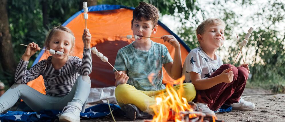 Kinder beim Marshmallow-Grillen