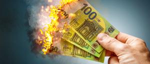 Inflation ist, wenn das Geld wird immer weniger Wert ist. 