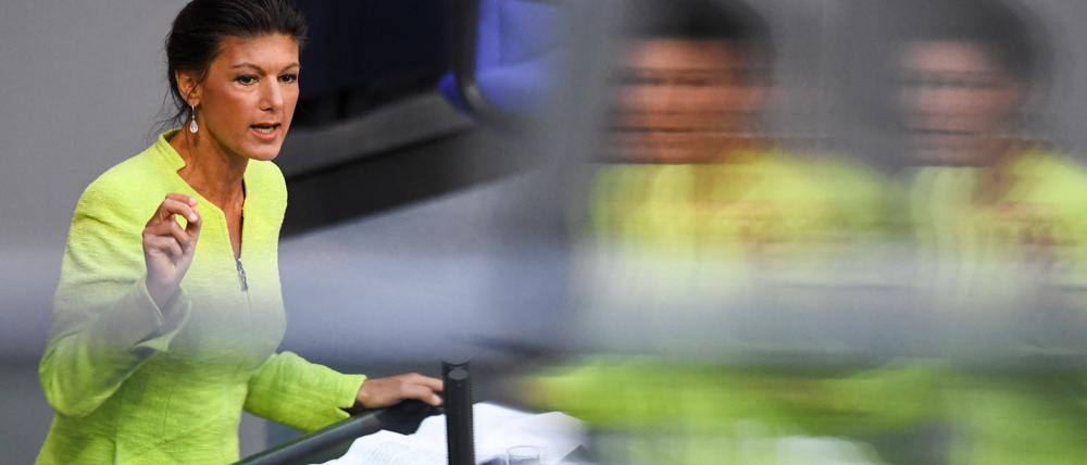 Sahra Wagenknecht während einer Rede im Bundestag im Mai dieses Jahres.