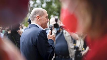 Bundesfinanzminister Olaf Scholz, SPD, auf einer Veranstaltung der IG Metall.