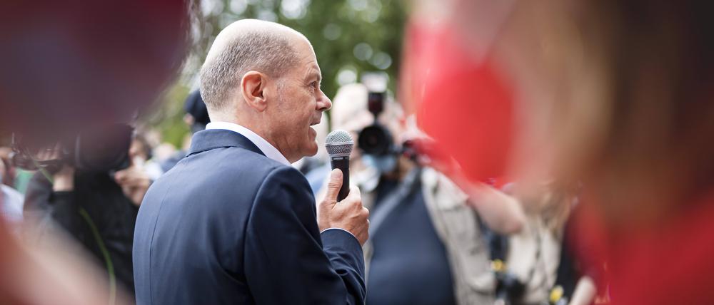 Bundesfinanzminister Olaf Scholz, SPD, auf einer Veranstaltung der IG Metall.