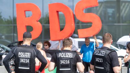 BDS-Anhänger protestierten 2018 beim Besuch des israelischen Ministerpräsidenten Benjamin Netanjahu. 