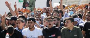 Demonstration in der überwiegen arabischen Stadt Umm al-Fahm gegen Gewalt und systematische Benachteiligung durch den Staat.