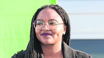 Aminata Toure im Einsatz für die Grünen im  Schleswig-Holsteinischen Landtagswahlkampf.