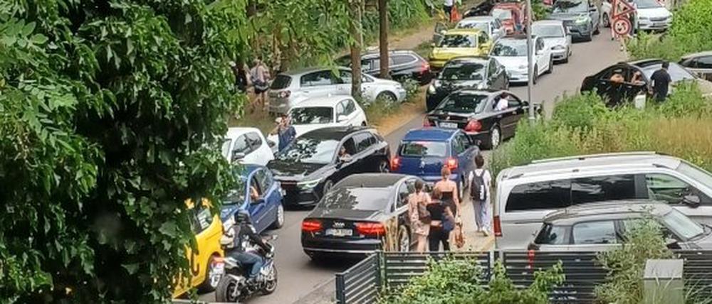 Uferpromenade. Kein Durchkommen.