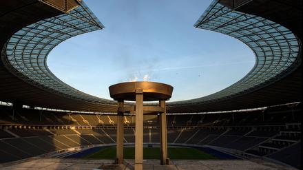 2015 wurde im Olympiastadion schon mal das olympische Feuer entzündet - eine Aktion des Senats zur Bewerbung für die Spiele.