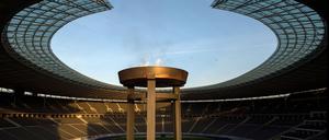 2015 wurde im Olympiastadion schon mal das olympische Feuer entzündet - eine Aktion des Senats zur Bewerbung für die Spiele.