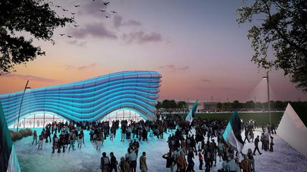 So stellt sich das Planungsbüro Lindner das neue Stadion von Hertha BSC in Berlin-Westend vor.