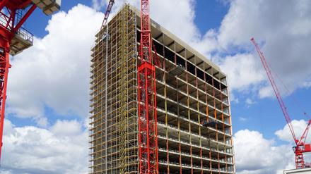Das Hochhaus des früheren Ku’damm-Karrees in Berlin-Charlottenburg wurde für neue Büros im Projekt „Fürst“ entkernt.
