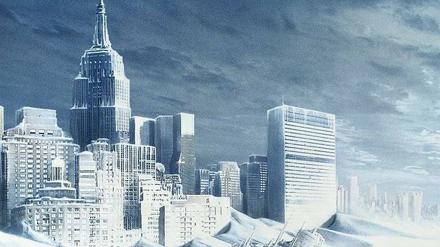 Versunkene Stadt. Unter anderem Roland Emmerichs Film „The Day After Tomorrow“ entwarf ein Katastrophenszenario, in dem der Golfstrom zusammengebrochen war. Europa und Nordamerika hatten im Film mit einer neuen Eiszeit zu kämpfen.