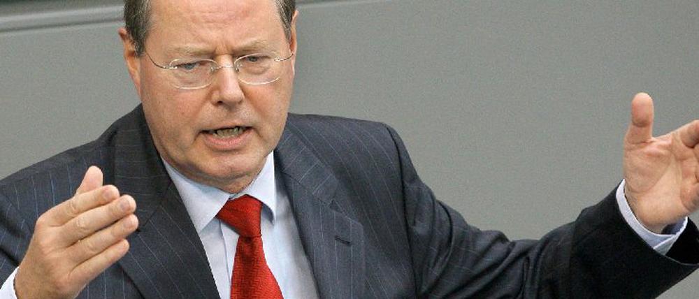 Bundesfinanzminister Peer Steinbrück während der Haushaltsdebatte.