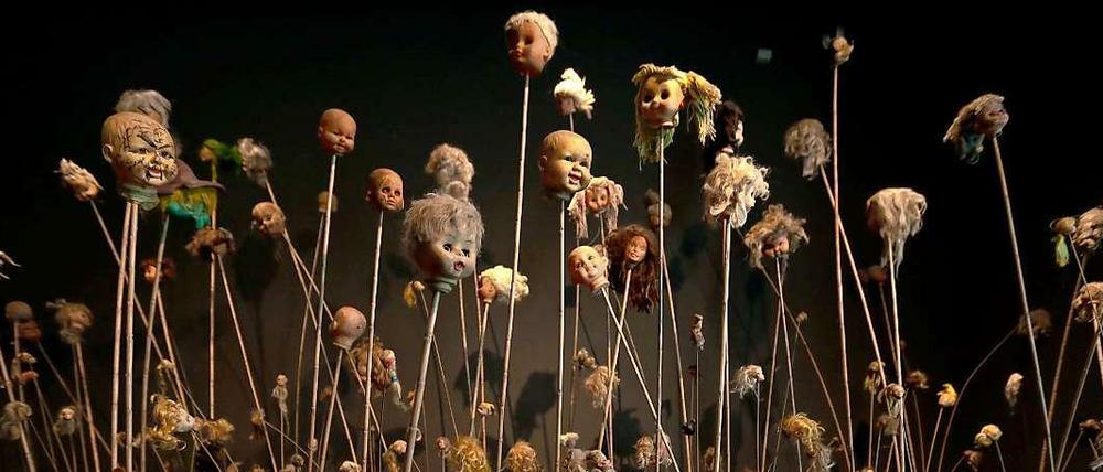Eine Kunstinstallation auf der Biennale in Singapur