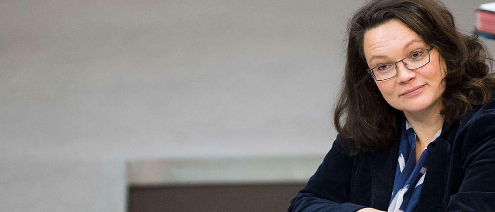 Die Generalsekretärin der SPD Andrea Nahles ist im dritten Kabinett unter Angela Merkel Arbeits- und Sozialministerin.