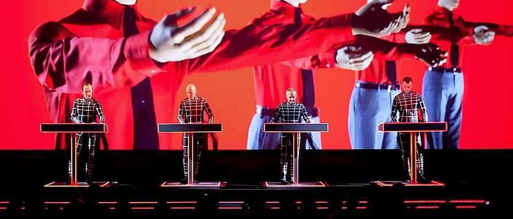 Kraftwerk bei ihrem Auftritt in New York.