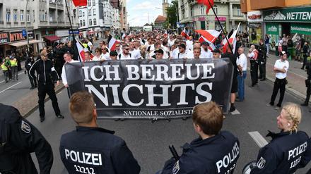 Bereits 2017 liefen in Spandau Neonazis auf, um des 30. Todestages von Rudolf Heß zu gedenken. 