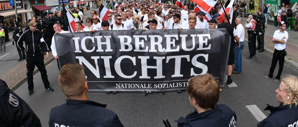 Bereits 2017 liefen in Spandau Neonazis auf, um des 30. Todestages von Rudolf Heß zu gedenken. 