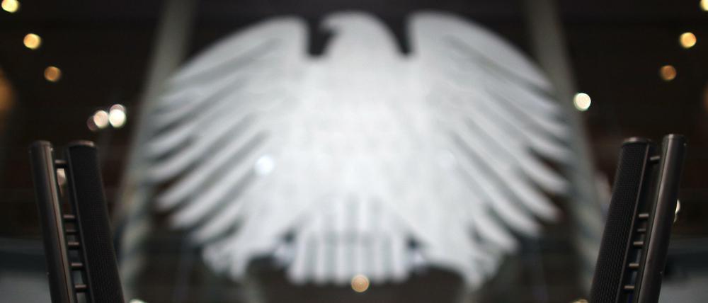 Rednerpult im Deutschen Bundestag
