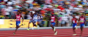 In 19,31 Sekunden stürmt Noah Lyles ins Ziel.