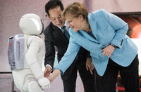 Shake-hands mit der Zukunft. Angela Merkel sagt: Soziale Gerechtigkeit gibt es nicht ohne Innovation.