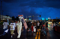Auf der Gedenkveranstaltung für den erschossenen Michael Brown Anfang August in Ferguson unterstützten auch viele Weiße die "Black Lives Matters"-Bewegung.