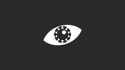 „Corona is watching you.“ Ein grafischer Kommentar von Raban Ruddigkeit/ruddigkeit.de