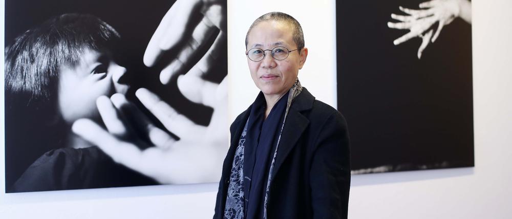Liu Xia in ihrer aktuellen Fotoausstellung im Tempelhof Museum in Berlin.
