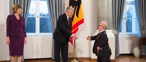Bundespräsident Joachim Gauck und seine Lebensgefährtin Daniela Schadt beim Neujahrsempfang 2015.