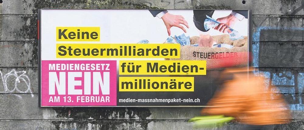 Nein! Oder doch ja?  In der gesamten Schweiz tobt der Meinungskampf darüber, ob die Medien deutlich stärker vom Staat gefördert werden sollen. 