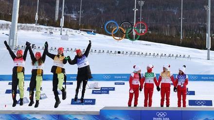Die deutschen Skilangläuferinnen dürfen sich bei den Olympischen Spielen über Silber freuen.