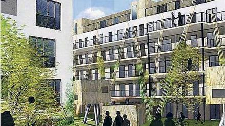 Wohnen im Park. Die Initiative Möckernkiez besteht aus 1100 Mitgliedern. Es ist das größte genossenschaftliche Bauprojekt. Anfang 2013 soll am Gleisdreieckpark der erste Spatenstich getan werden. 