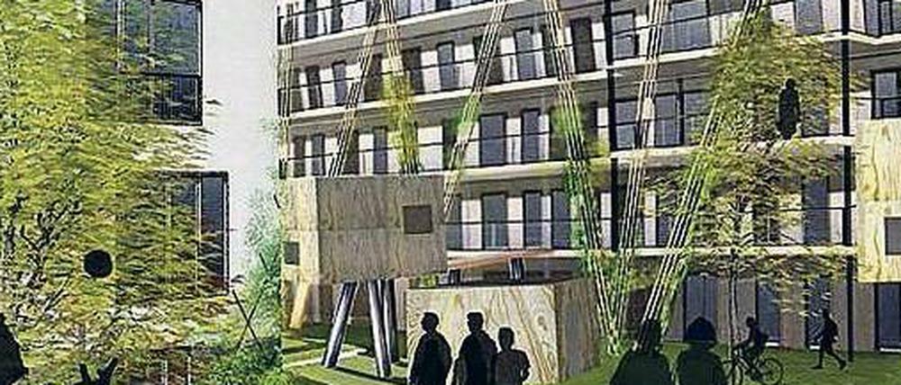 Wohnen im Park. Die Initiative Möckernkiez besteht aus 1100 Mitgliedern. Es ist das größte genossenschaftliche Bauprojekt. Anfang 2013 soll am Gleisdreieckpark der erste Spatenstich getan werden. 