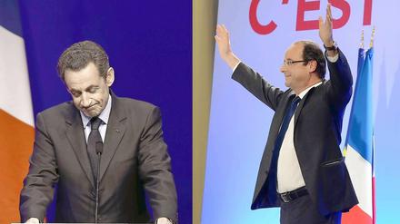Nicolas Sarkozy (links) und François Hollande treten in der Stichwahl am 6. Mai gegeneinander an. 