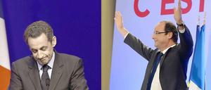 Nicolas Sarkozy (links) und François Hollande treten in der Stichwahl am 6. Mai gegeneinander an. 