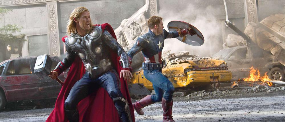 Voller Einsatz: Chris Hemsworth als Thor und Chris Evans als Captain America.