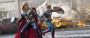 Voller Einsatz: Chris Hemsworth als Thor und Chris Evans als Captain America.