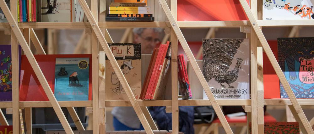 Buchkunst: Ein Detail des Frankreich-Pavillons.