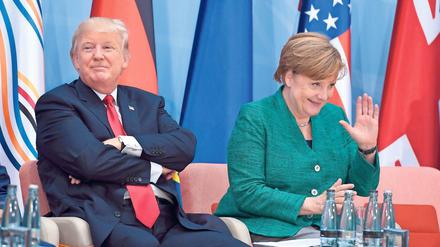Donald Trump, Präsident der USA, und Bundeskanzlerin Angela Merkel beim G20-Gipfel in Hamburg.