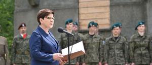 Beata Szydlo sprach am Mittwoch im ehemaligen Vernichtungslager Auschwitz.