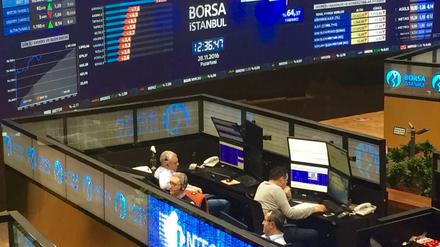 Der große Handelssaal der Börse Istanbul