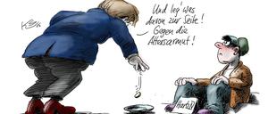 So sieht Klaus Stuttmann die Bemühungen der Bundesregierung gegen die Altersarmut.