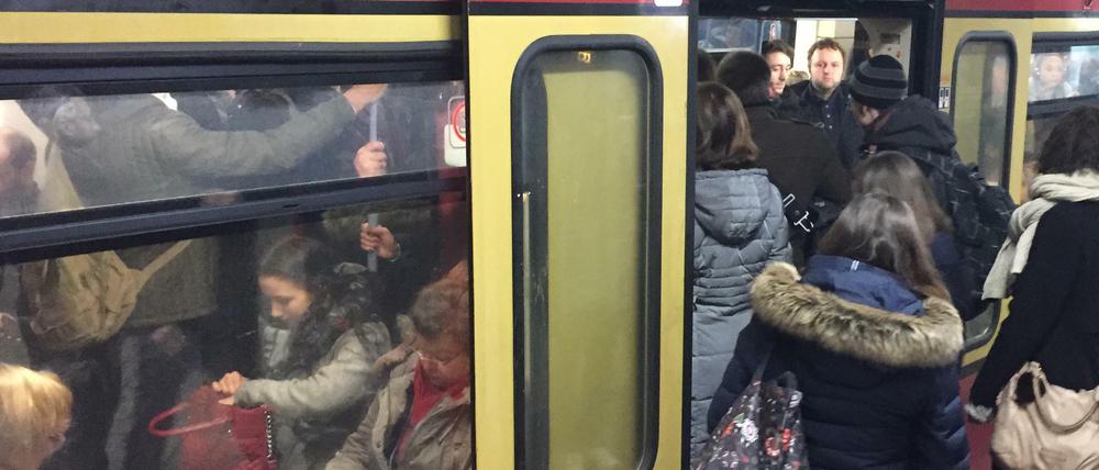 Zusammenrücken, bitte! Seit Montag gibt es Einschränkungen auf der Ringbahn, hier an der Schönhauser Allee.