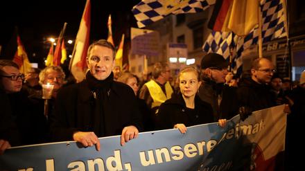 Björn Höcke bei einer Kundgebung in Erfurt. 